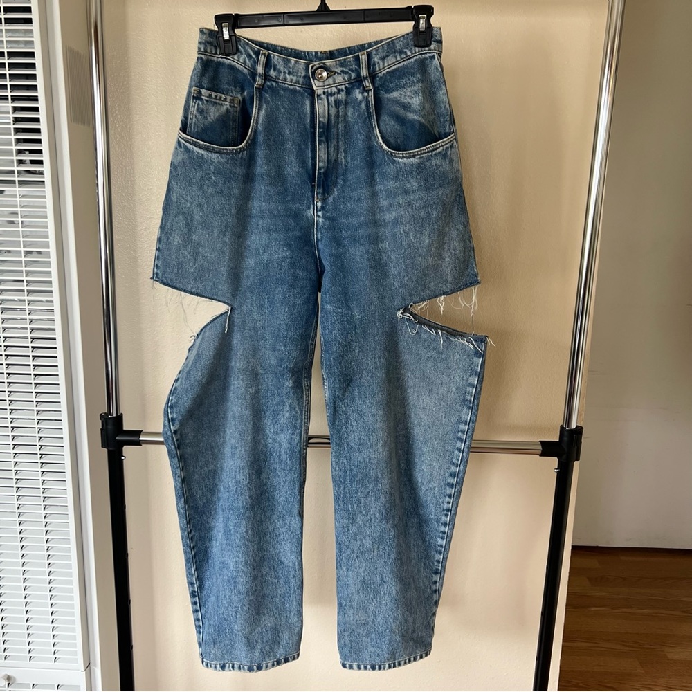 MAISON MARGIELA Cutout High-Rise Straight Leg Jeans